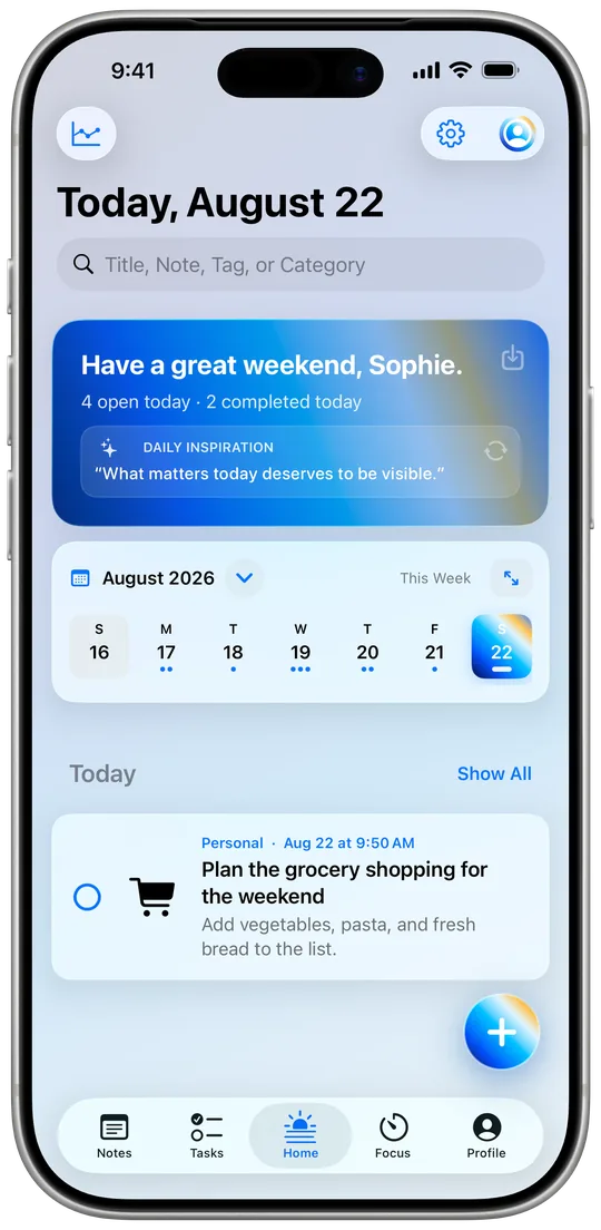Screenshot of iFocus Plus